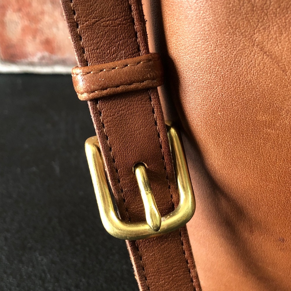 Vintage Coach Bleeker Feeder Bucket Bag British Tan Crossbody Shoulder - Picture 4 of 15